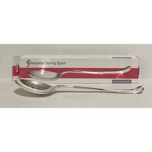 Vintage Wm. Rogers and Son Silver Plated Serving Spoon 12.625” No. 001180055 NOB